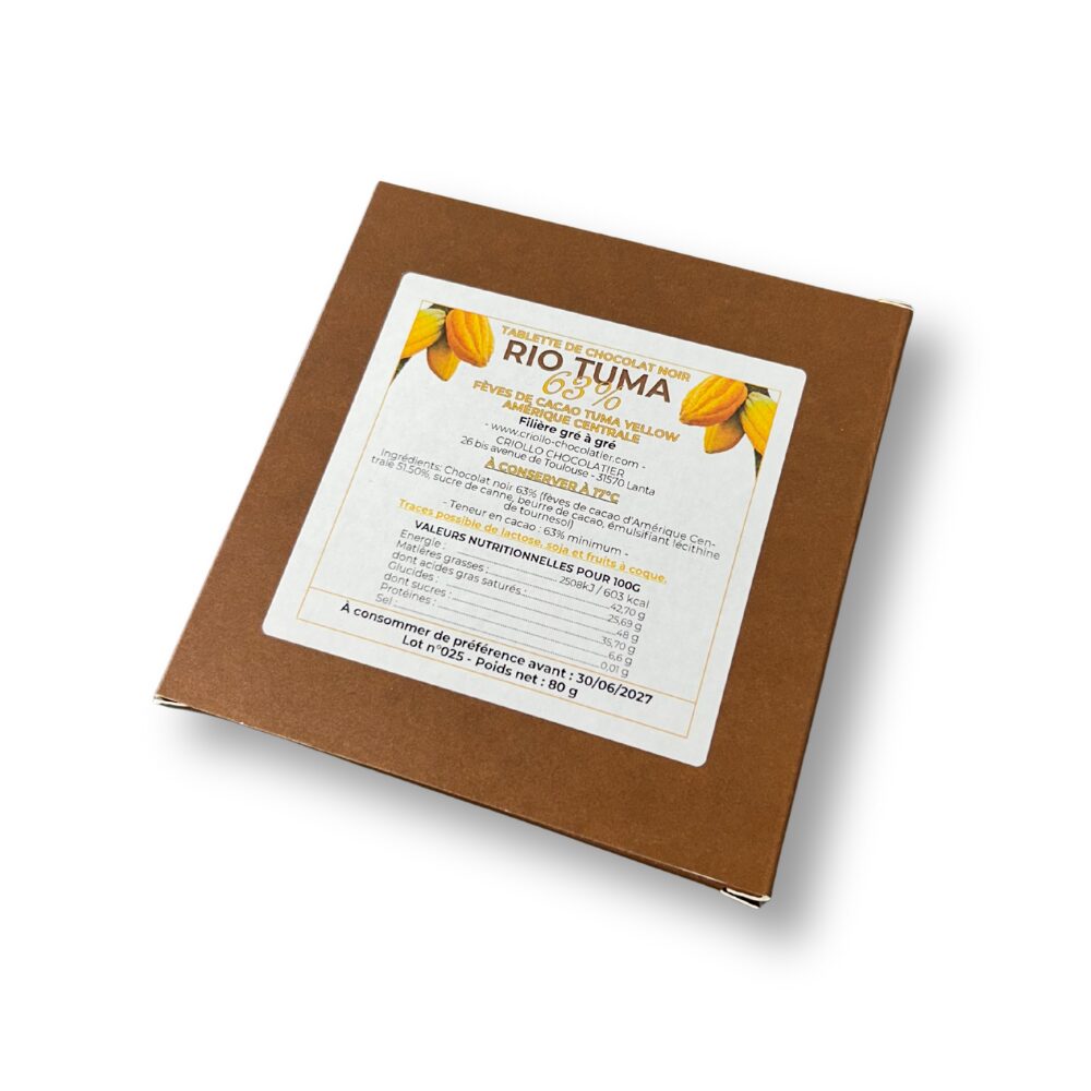 chocolat noir rio tuma 63%