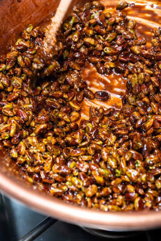 Caramélisation des pistaches