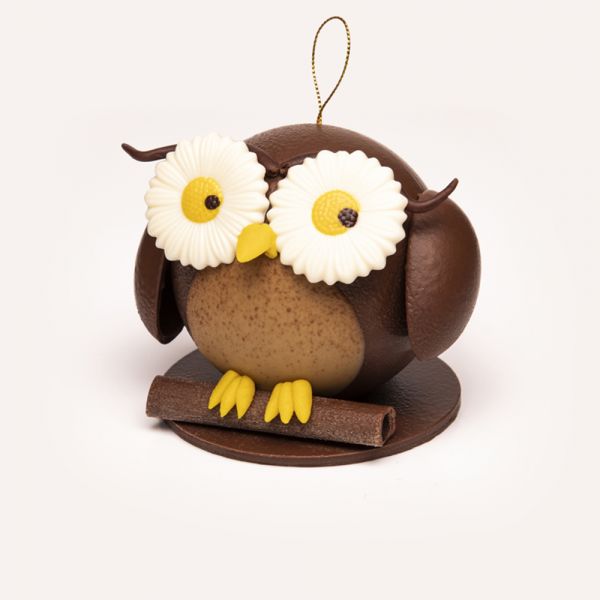 Boule De Noël Hibou Chocolat au Lait (taille 6)