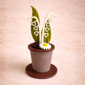 Pot de muguet en chocolat au lait