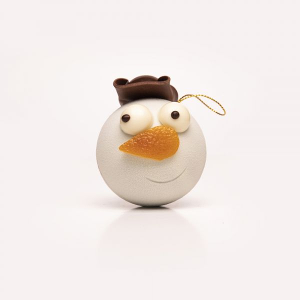 Boule de Noël Bonhomme de Neige Chocolat Noir (taille 4)